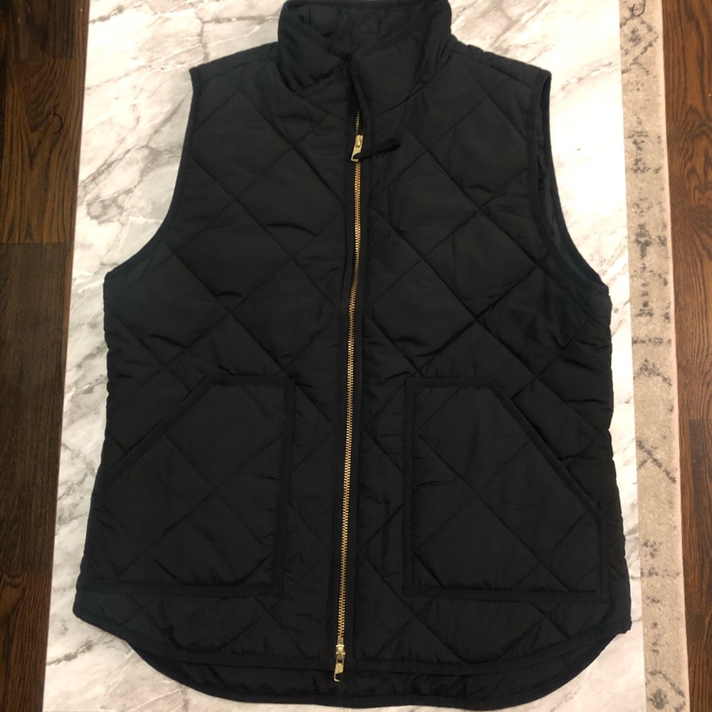 J. Crew Black Quilted Vest